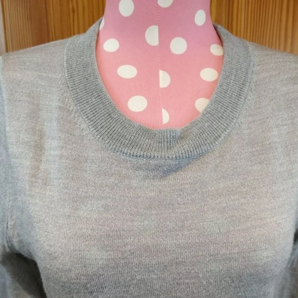 JCrew Factory Gray Crew Neck Wool Blend Sweater SP